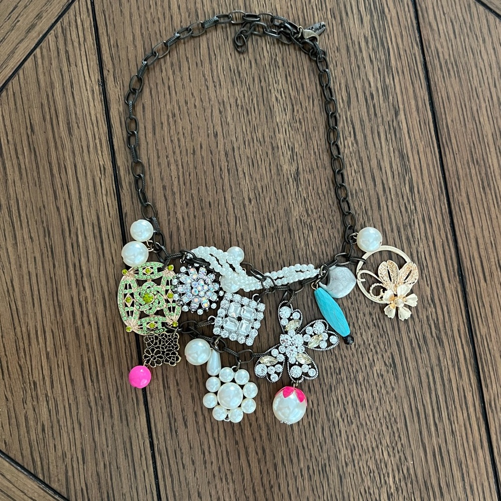 Plunder antique metal statement necklace.